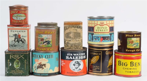 LOT OF ASSORTED TOBACCO TINS.                     