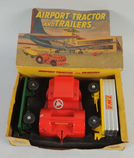 MODEL TOYS AIRPORT TRACTOR & TRAILER TOY.         