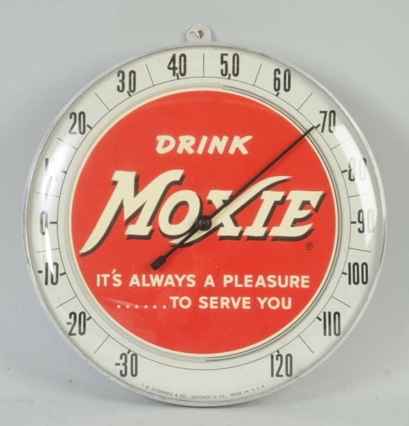 1950S MOXIE THERMOMETER.                          