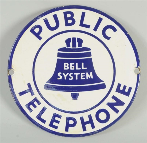BELL TELEPHONE PORCELAIN SIGN.                    