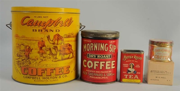 LOT OF 4: PRODUCT TINS.                           