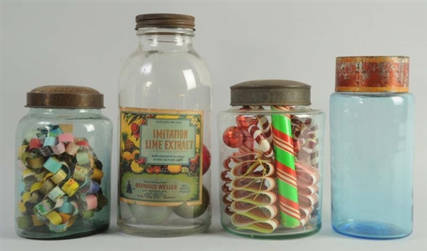 LOT OF 4: PRODUCT JARS.                           
