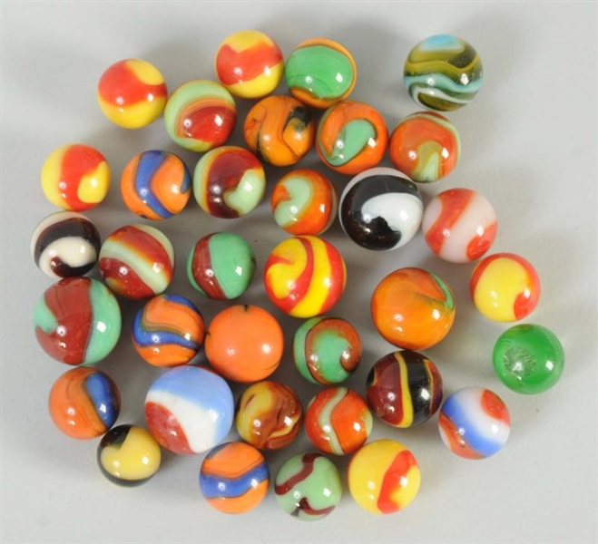LOT OF MACHINE MADE MARBLES.                      