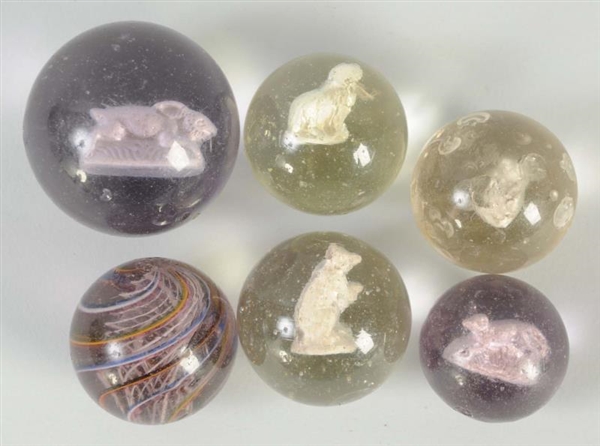 LOT OF 6: MARBLES.                                