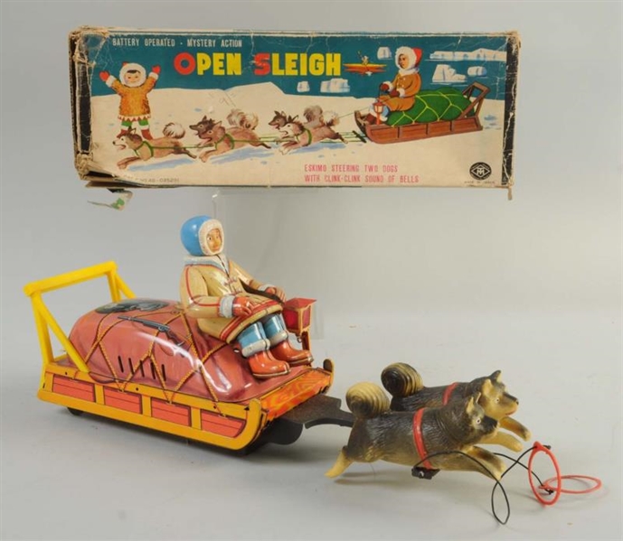 JAPANESE T.M. OPEN SLEIGH BATTERY OPERATED TOY.   