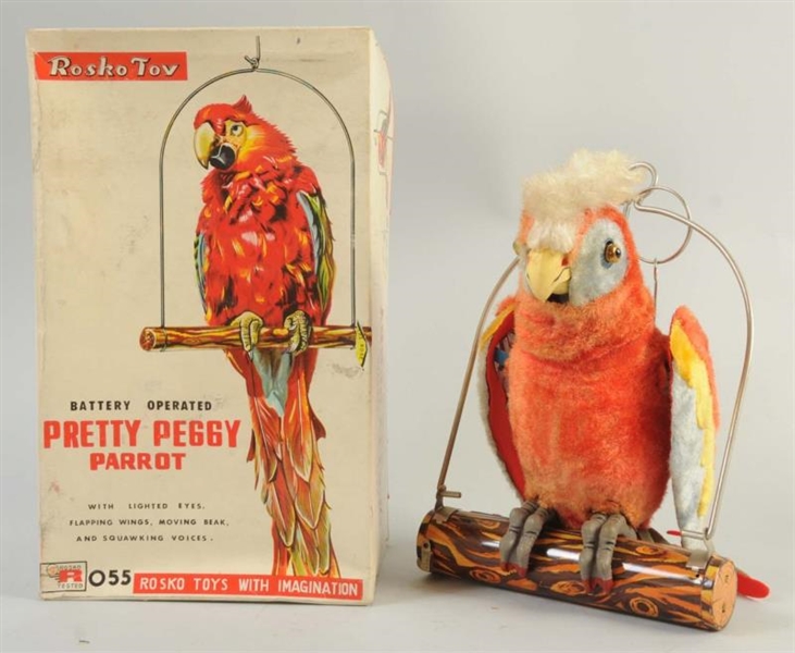 JAPANESE BATTERY OPERATED PRETTY PEGGY PARROT TOY 