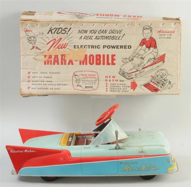 MARX TIN ELECTRIC BATTERY OPERATED MOBILE CAR.    