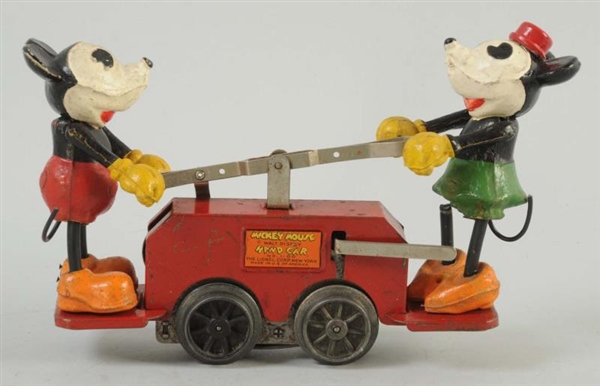 LIONEL TIN MICKEY MOUSE HAND CAR.                 