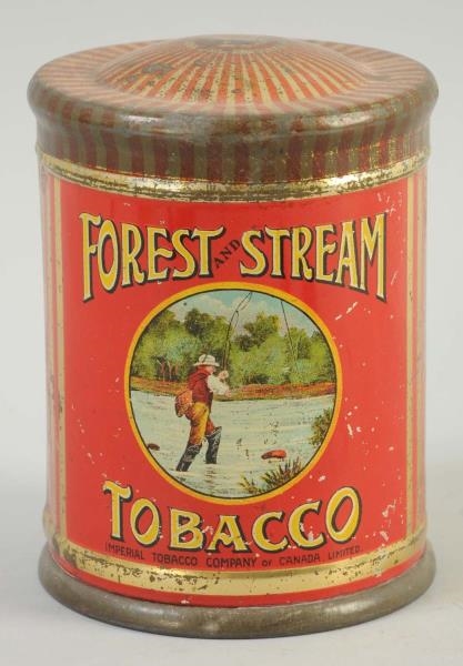 FOREST AND STREAM TOBACCO TIN.                    