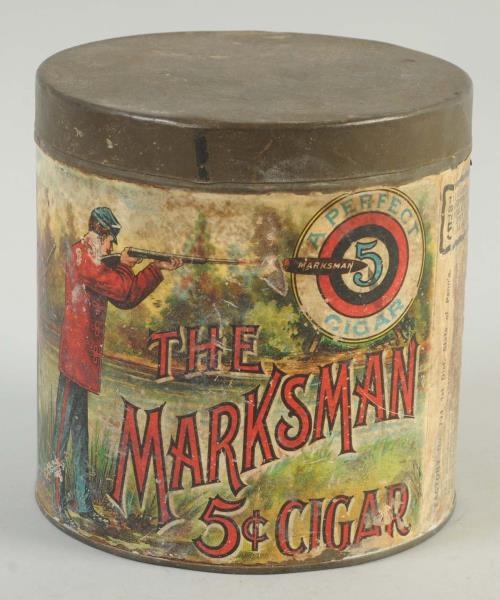 THE MARKSMAN CIGAR TIN.                           