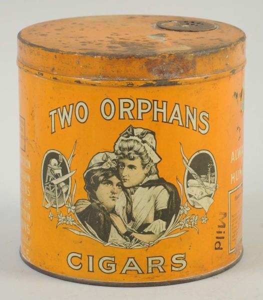 TWO ORPHANS CIGAR CANISTER.                       