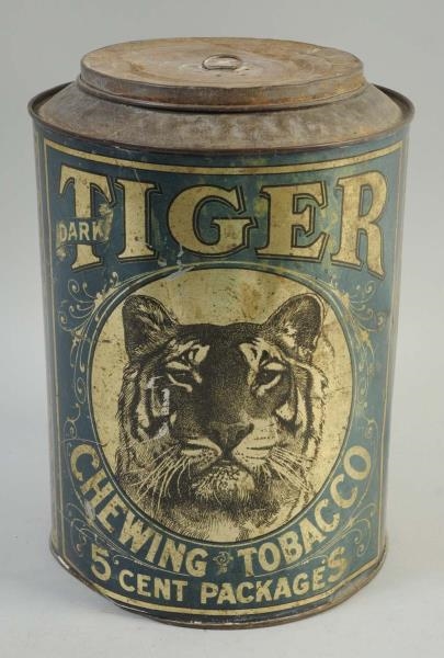 TIGER CHEWING TOBACCO CANISTER.                   