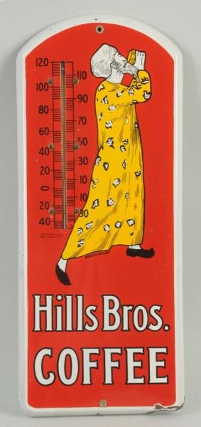 HILLS BROS. COFFEE PORCELAIN THERMOMETER.         
