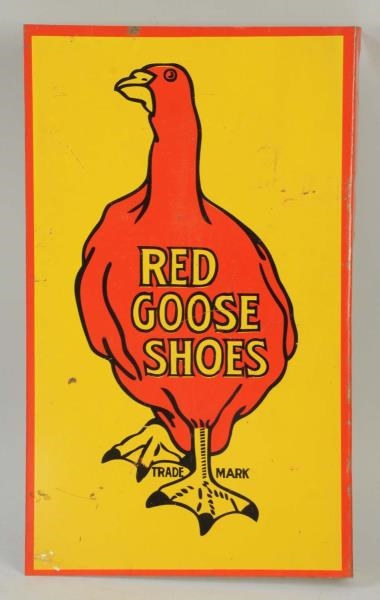 RED GOOSE SHOES TIN FLANGE SIGN.                  