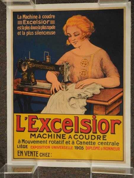 FRENCH LEXCELSIOR SEWING MACHINE POSTER.         