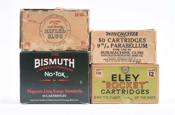 LOT OF 4: CARTRIDGE BOXES.                        