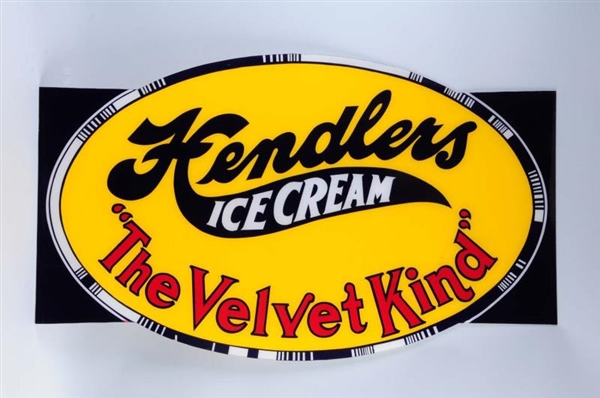 HENDLERS ICE CREAM PLASTIC SIGN.                 