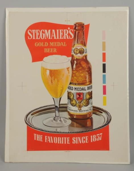 STEGMAIERS BEER PAPER SIGN.                      