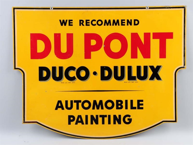 DUPONT AUTO PAINTS TWO SIDED SIDEWALK SIGN.       
