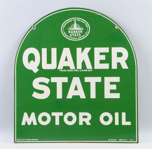 QUAKER STATE MOTOR OIL SIGN.                      
