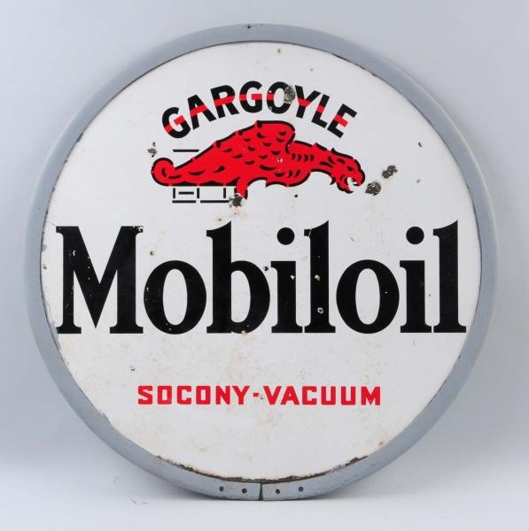 MOBIL OIL WITH GARGOYLE LOGO SIGN.                