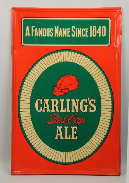 CARLINGS RED CAP ALE TIN SIGN.                   