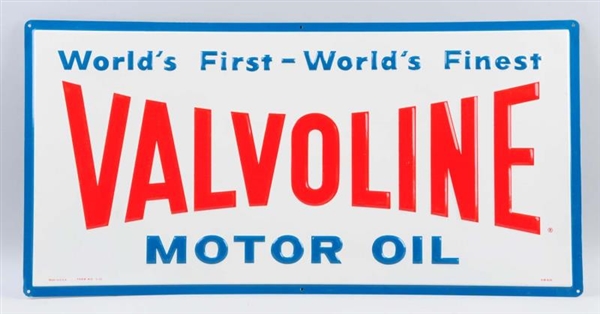 VALVOLINE MOTOR OIL TIN SIGN.                     
