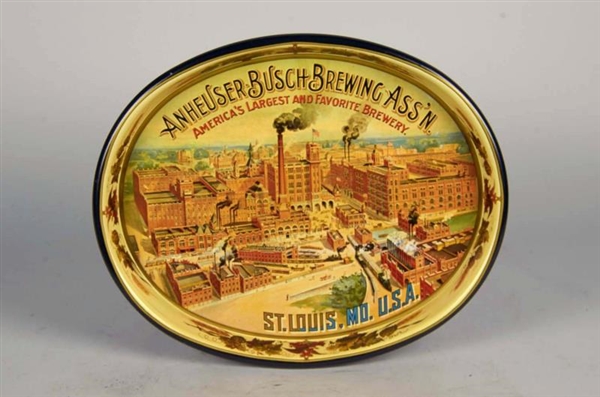 LOT OF 3: OVAL TIN ANHEUSER BUSCH SERVING TRAYS   