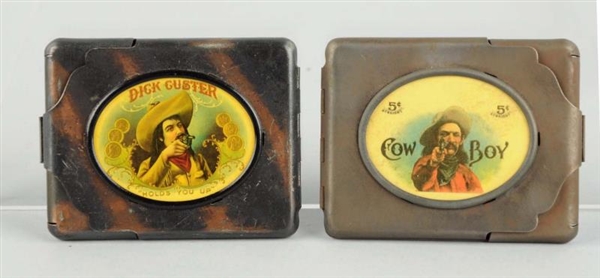 LOT OF 2: ADVERTISING MATCH SAFES.                