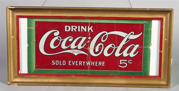 DRINK COCA COLA SOLD EVERYWHERE HEAVY PAPER SIGN  