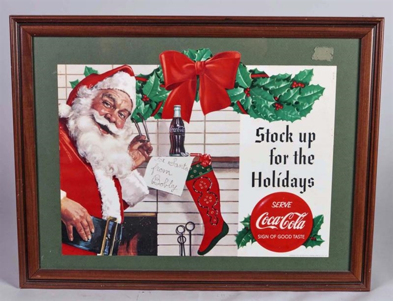 COCA COLA STOCK UP DIE-CUT PAPER ADVERTISING SIGN 