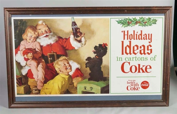 LARGE COCA COLA CHRISTMAS PAPER ADVERTISING SIGN  