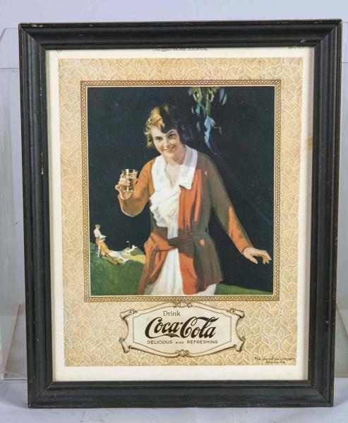 DRINK COCA COLA LADIES HOME JOURNAL PAGE IN FRAME 