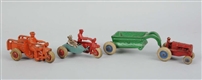 LOT OF 3: CAST IRON COLORED TRACTOR & MOTORCYCLES 