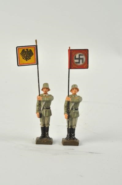 LOT OF 2: LINEOL GERMAN ARMY STANDING BEARERS.    