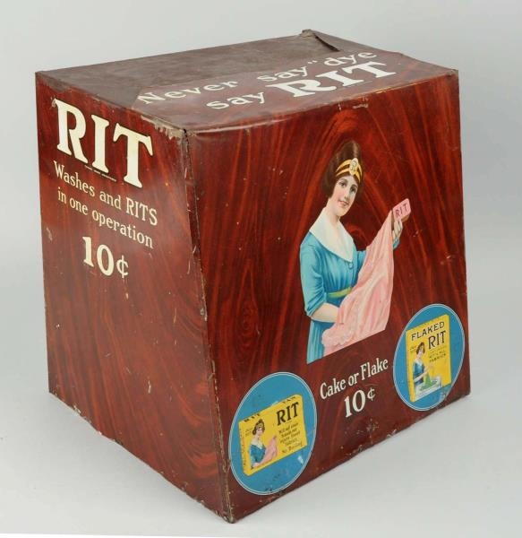 RIT DYES TIN CABINET.                             