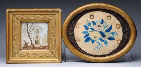 LOT OF 2: HAIR MEMORIAL FRAMED PIECES.            