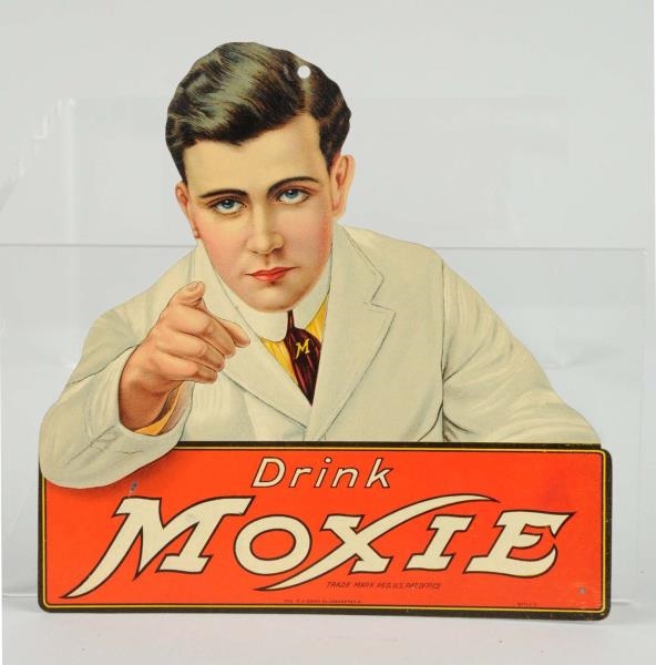 1920’S MOXIE FRANK ARCHER TIN CUT-OUT.            