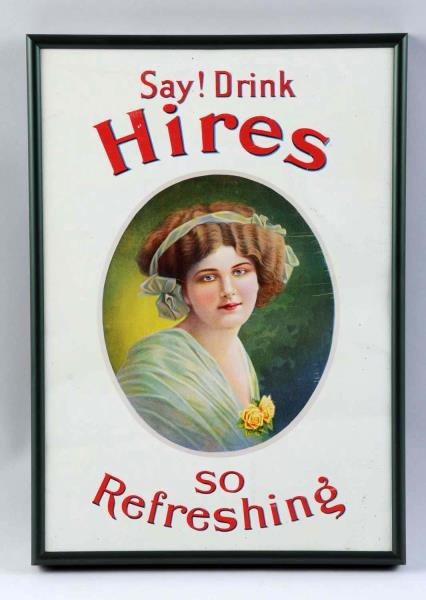 EARLY HIRES TIN SIGN.                             