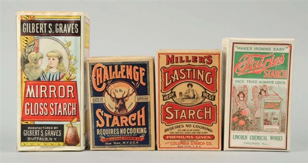 LOT OF 4: EARLY STARCH BOXES.                     