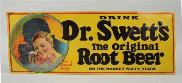 1920’S DR. SWETT’S EMBOSSED TIN SIGN.             