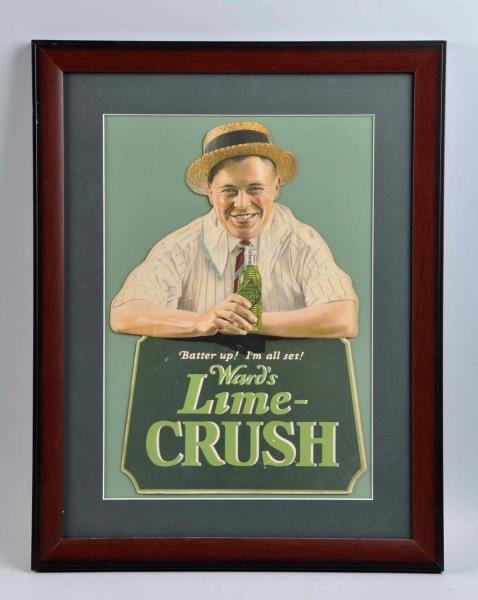 LIME-CRUSH CARDBOARD CUT-OUT SIGN.                