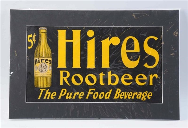 CIRCA 1900 HIRES CARDBOARD POSTER WITH BOTTLE.    