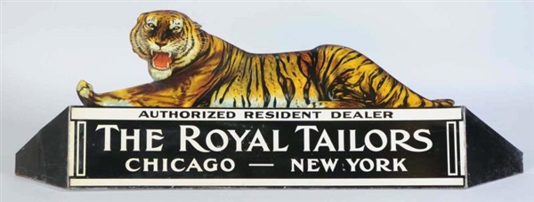 THE ROYAL TAILORS 1910-15 TIN CUTOUT SIGN.        