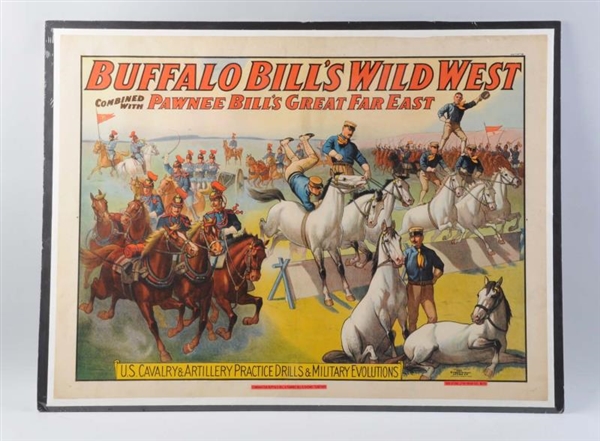 C. 1908 BUFFALO BILL PAWNEE BILL WILD WEST POSTER 
