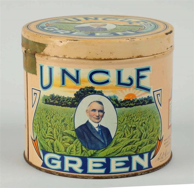 UNCLE GREEN TOBACCO TIN.                          