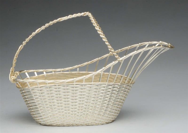FRENCH WOVEN SILVER PLATED BASKET.                