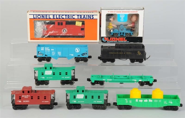 LIONEL CHARLIE BROWN & LUCY HAND CAR PLUS MORE.   