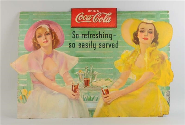 1938 COCA-COLA CARDBOARD CUT-OUT DISPLAY SIGN.    