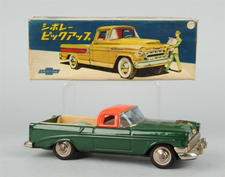 JAPANESE TIN LITHO FRICTION CHEVY PICK-UP TRUCK.  